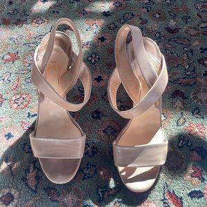 Rare Vintage Louboutin Leather/Wooden Heel Strappy Sandal